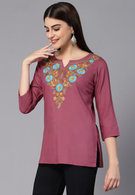 Israa Aari Embroidered Short Kurti For Women