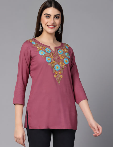 Israa Aari Embroidered Short Kurti For Women