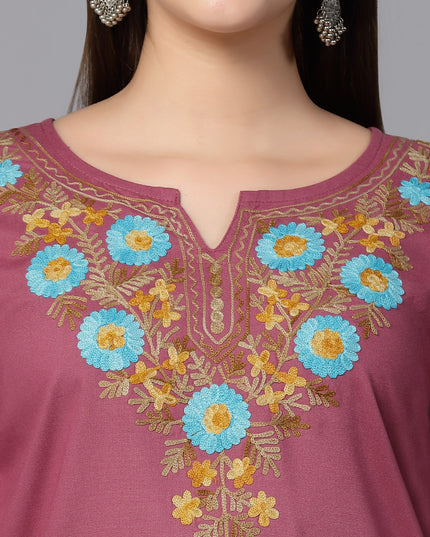 Israa Aari Embroidered Short Kurti For Women