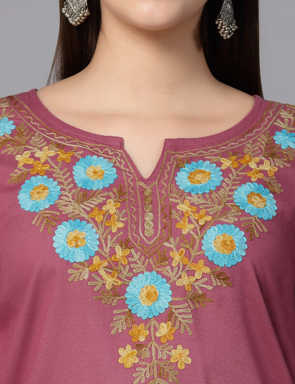 Israa Aari Embroidered Short Kurti For Women