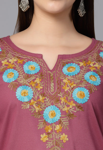Israa Aari Embroidered Short Kurti For Women