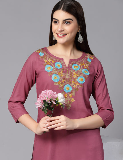 Israa Aari Embroidered Short Kurti For Women