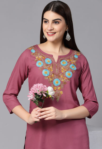 Israa Aari Embroidered Short Kurti For Women