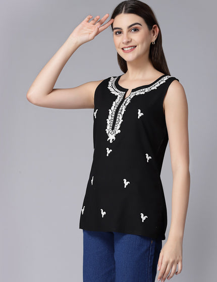 Laiba Aari Embriodered Sleevless Kurti For Women