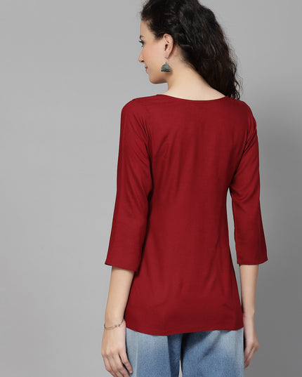 Israa Aari Embroidered Short Kurti For Women