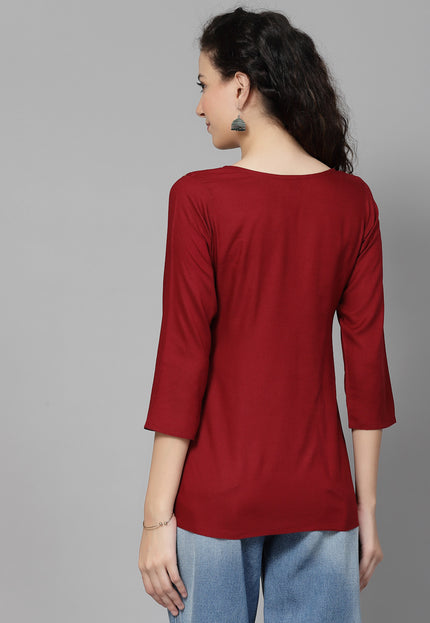 Israa Aari Embroidered Short Kurti For Women